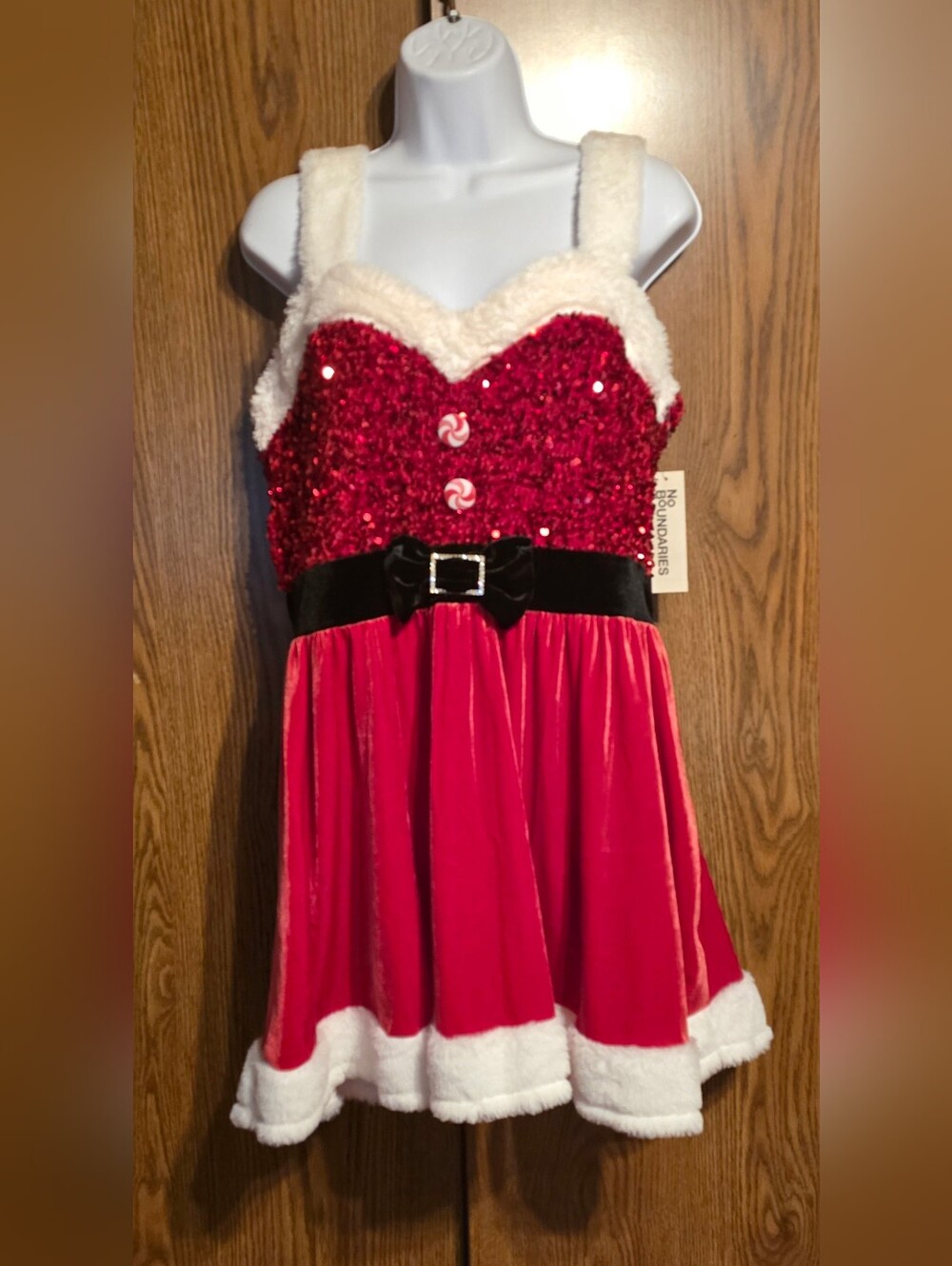 No Boundaries Girls' Red Sequin Holiday Dress
